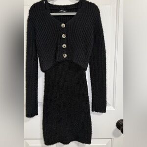 Art Class Girls Sweater Dress w/ Matching Crop Cardigan, Size M (7/8)